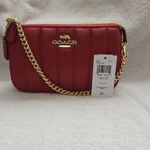 Coach Cherry Quilted Nolita 19 Crossbody Bag with Gold Chain